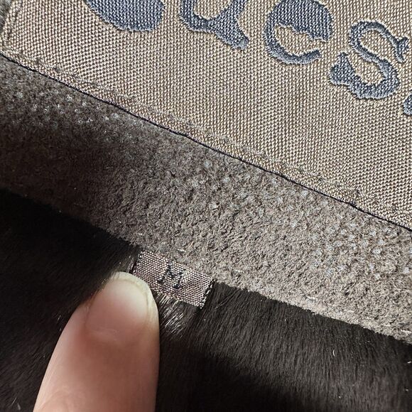 Vintage Guess Faux Shearling Aviator Jacket – Brown Textured Suede Finish - Picture 7 of 8